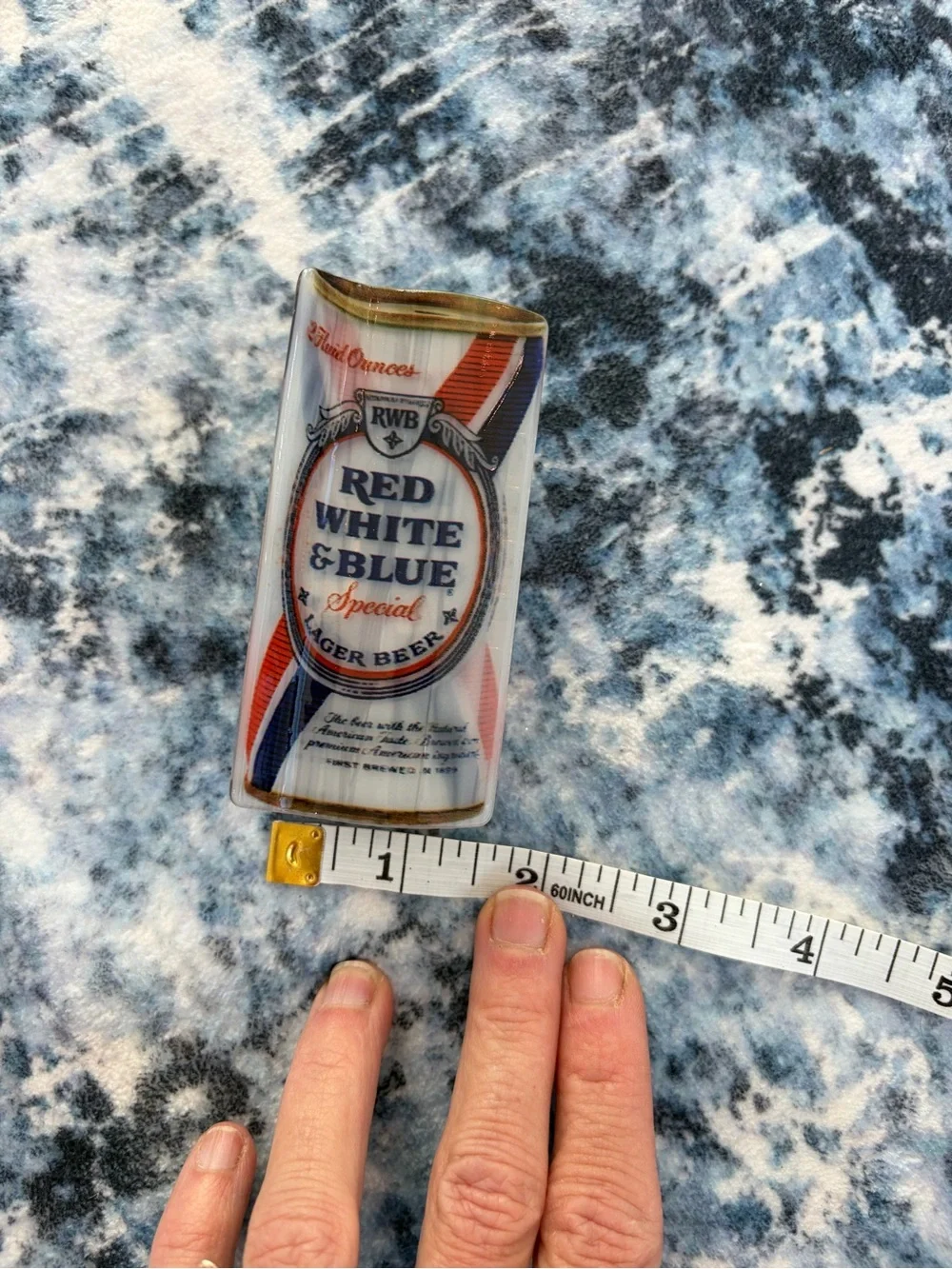 Red White & Blue Beer Can Claw Hair Clip Novelty Patriotic USA NWT